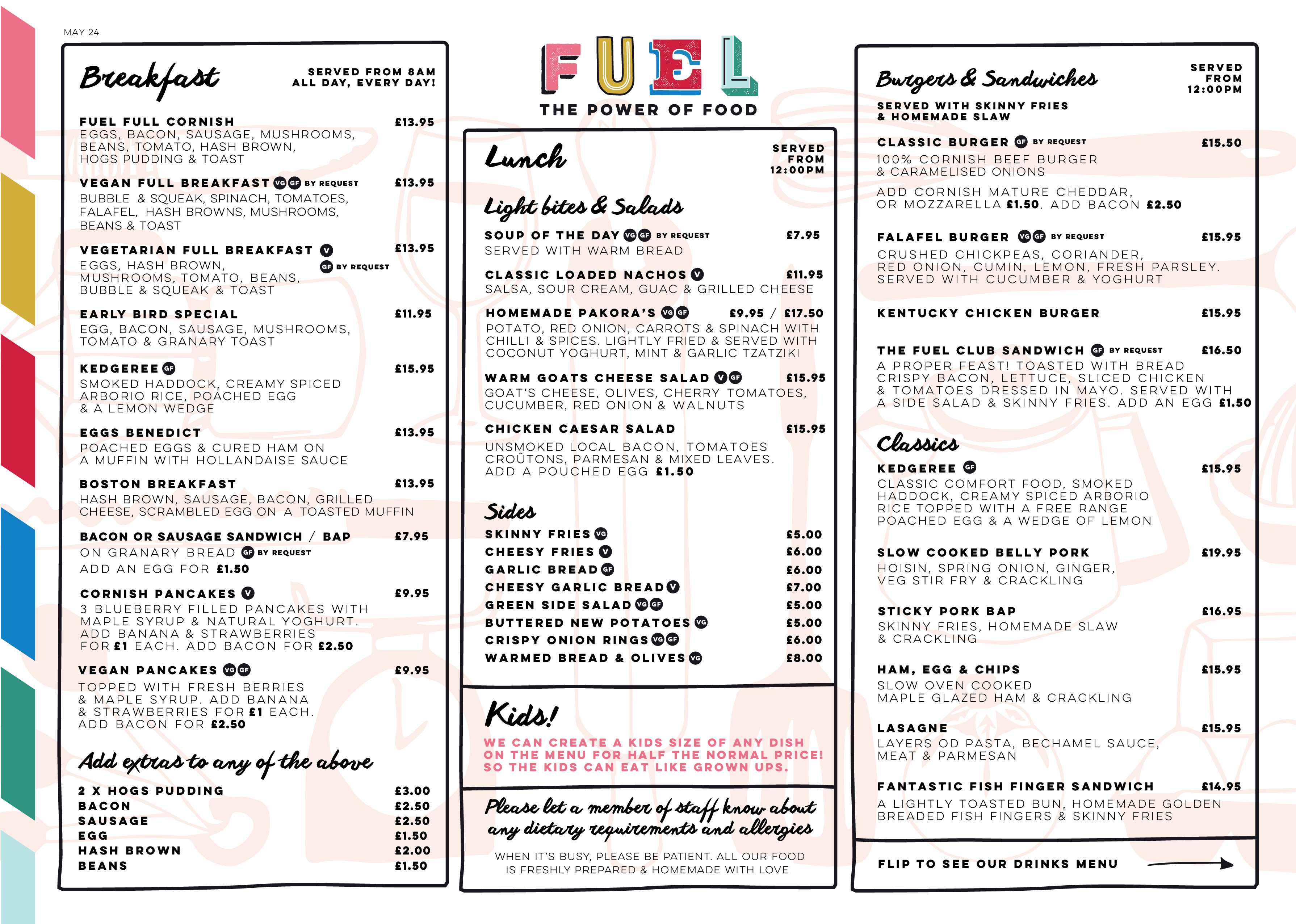 Falmouth Café Menus Fuel Breakfast, Lunch, Dinner