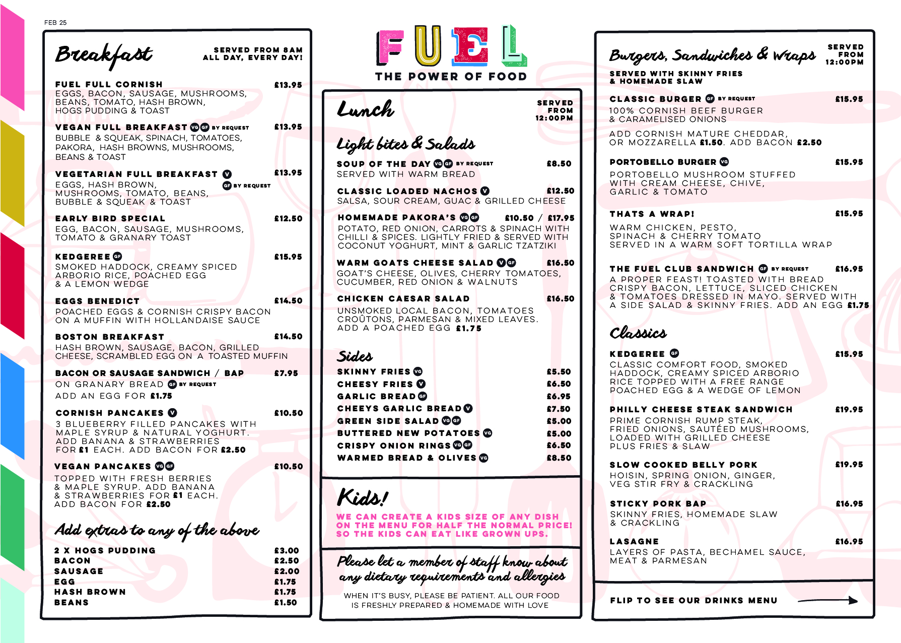 Falmouth Café Menus - Fuel | Breakfast, Lunch, Dinner